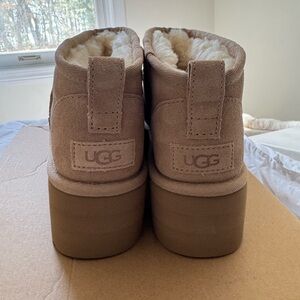 UGG Classic Ultra Mini Platform Boots in Sand